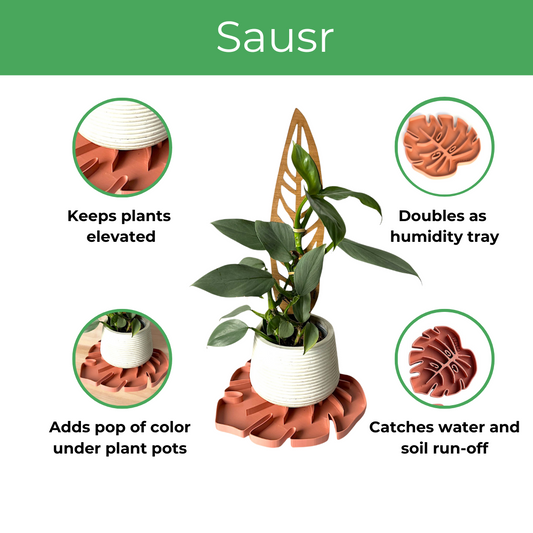 Tera™ Sausr™ - Leaf-shaped Pot Saucer - Drip tray for houseplants - Humidity tray