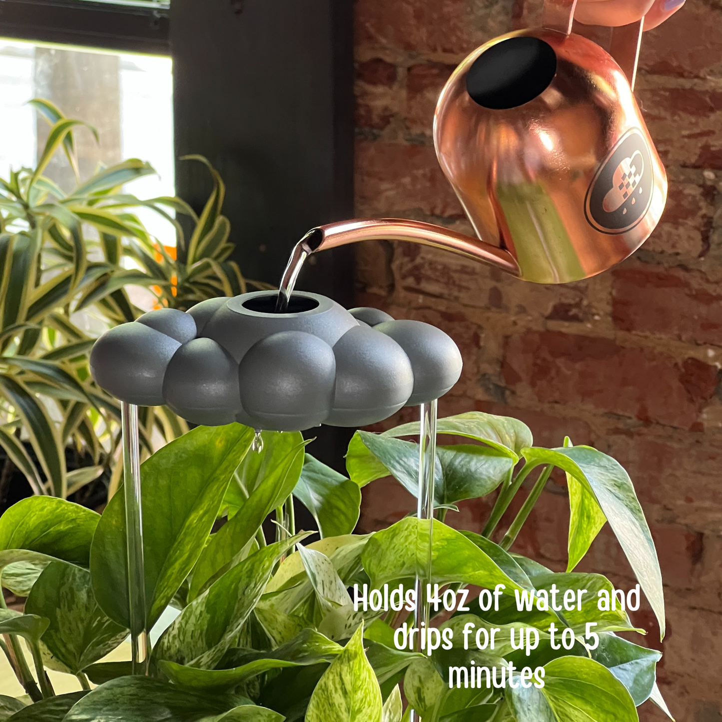 Stormy Dripping Rain Cloud with Neon Lightning Bolt Charm